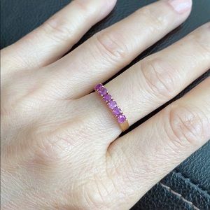 14K Solid Yellow Gold Ruby Ring Size 6 Stackable